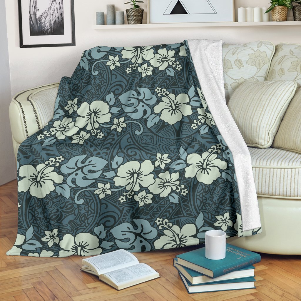 Flower Hawaiian Hibiscus Style Print Pattern Fleece Blanket