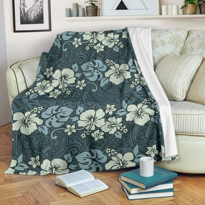 Flower Hawaiian Hibiscus Style Print Pattern Fleece Blanket