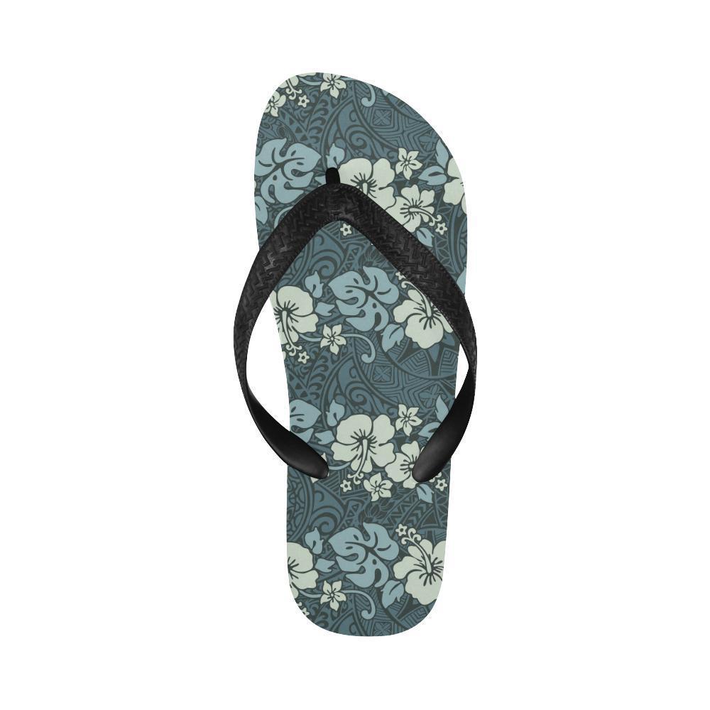 Flower Hawaiian Hibiscus Style Print Pattern Flip Flops-JTAMIGO.COM