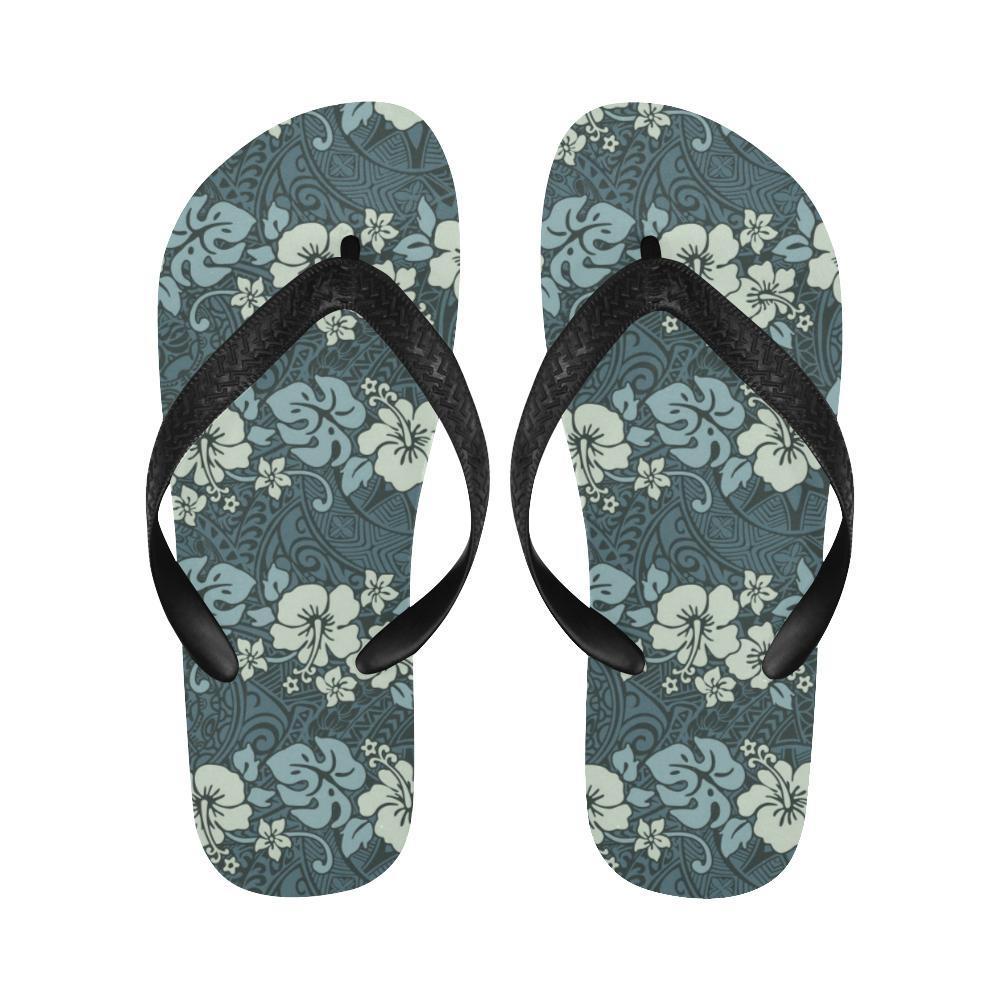 Flower Hawaiian Hibiscus Style Print Pattern Flip Flops-JTAMIGO.COM