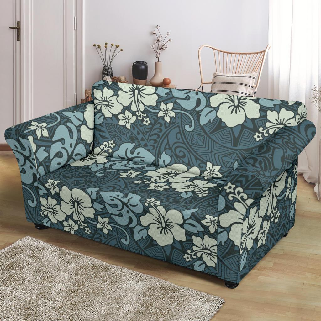 Flower Hawaiian Hibiscus Style Print Pattern Loveseat Slipcover-JTAMIGO.COM