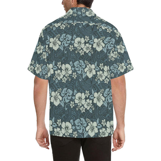 Flower Hawaiian Hibiscus Style Print Pattern Men Aloha Hawaiian Shirt