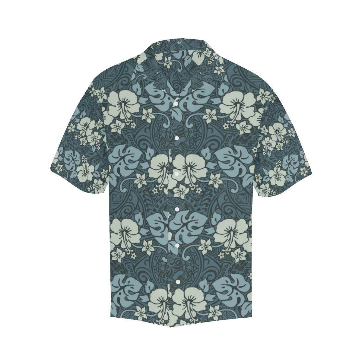 Flower Hawaiian Hibiscus Style Print Pattern Men Aloha Hawaiian Shirt