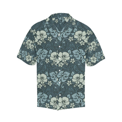 Flower Hawaiian Hibiscus Style Print Pattern Men Aloha Hawaiian Shirt