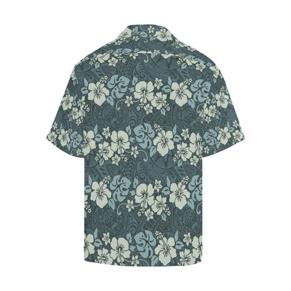Flower Hawaiian Hibiscus Style Print Pattern Men Aloha Hawaiian Shirt