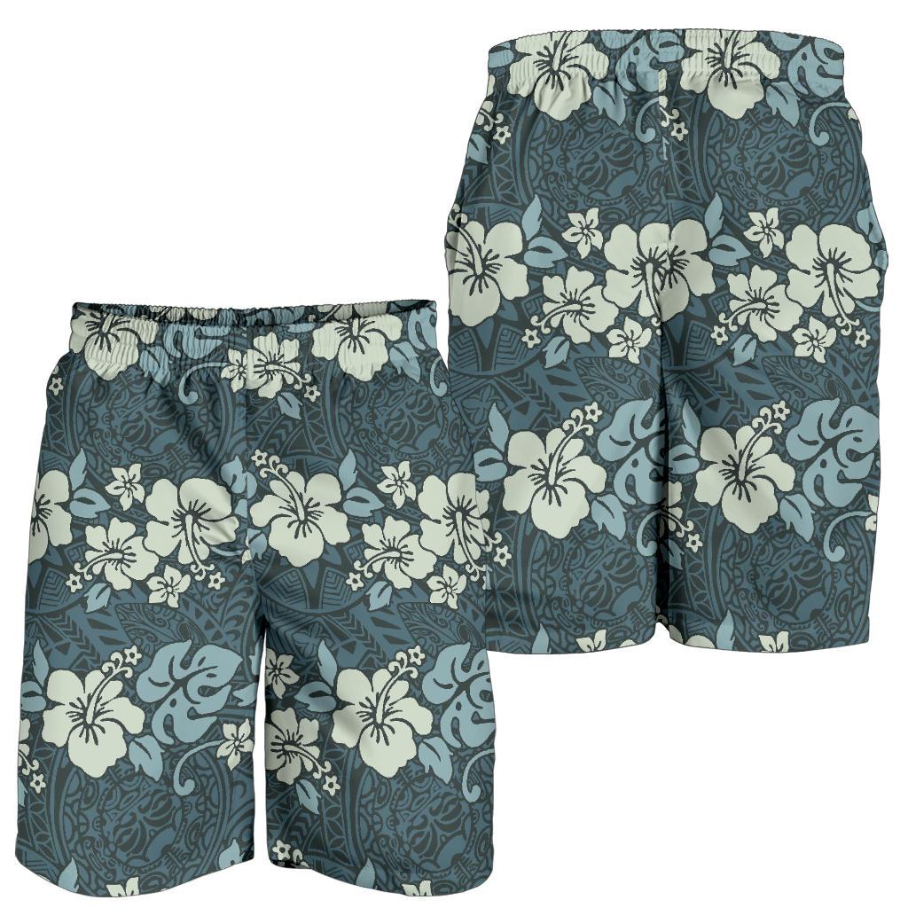 Flower Hawaiian Hibiscus Style Print Pattern Mens Shorts-JTAMIGO.COM
