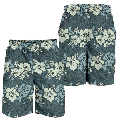Flower Hawaiian Hibiscus Style Print Pattern Mens Shorts-JTAMIGO.COM