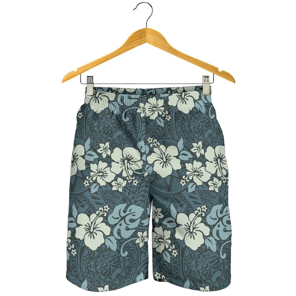 Flower Hawaiian Hibiscus Style Print Pattern Mens Shorts-JTAMIGO.COM