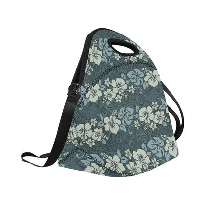 Flower Hawaiian Hibiscus Style Print Pattern Neoprene Lunch Bag (Model 1669)(Large)-JTAMIGO.COM