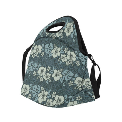 Flower Hawaiian Hibiscus Style Print Pattern Neoprene Lunch Bag (Model 1669)(Large)-JTAMIGO.COM
