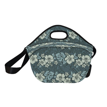 Flower Hawaiian Hibiscus Style Print Pattern Neoprene Lunch Bag (Model 1669)(Large)-JTAMIGO.COM