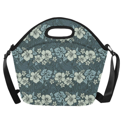 Flower Hawaiian Hibiscus Style Print Pattern Neoprene Lunch Bag (Model 1669)(Large)-JTAMIGO.COM