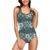 Flower Hawaiian Hibiscus Style Print Pattern One Piece Swimsuit-JTAMIGO.COM