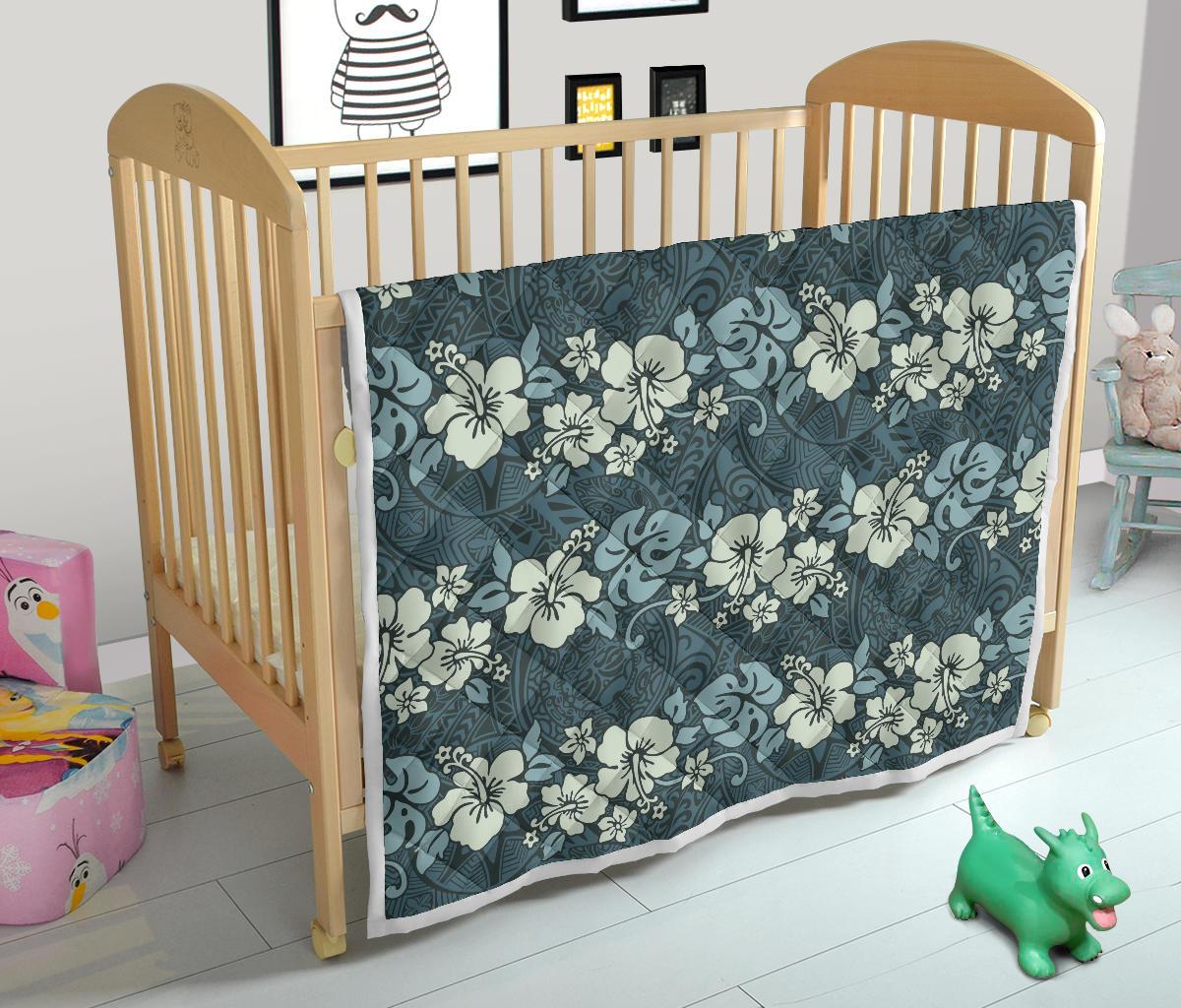 Flower Hawaiian Hibiscus Style Print Pattern Premium Quilt-JTAMIGO.COM