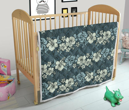 Flower Hawaiian Hibiscus Style Print Pattern Premium Quilt-JTAMIGO.COM