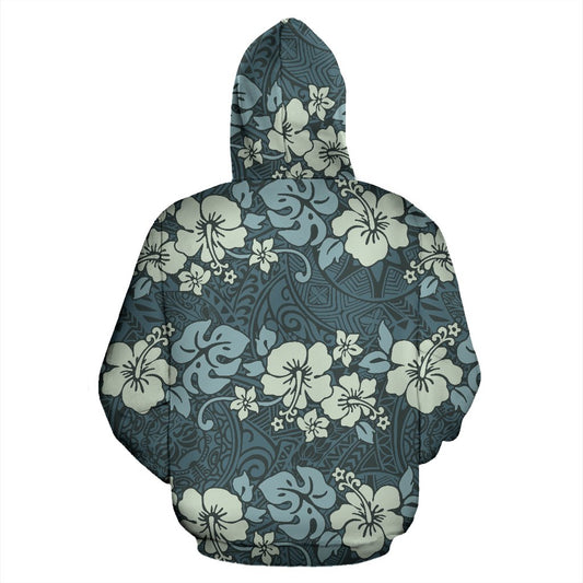 Flower Hawaiian Hibiscus Style Print Pattern Pullover Hoodie