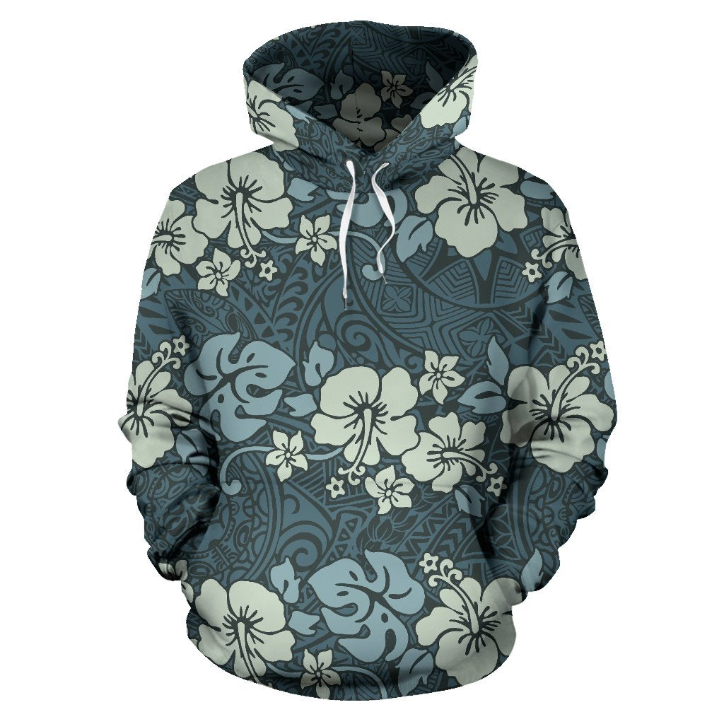 Flower Hawaiian Hibiscus Style Print Pattern Pullover Hoodie