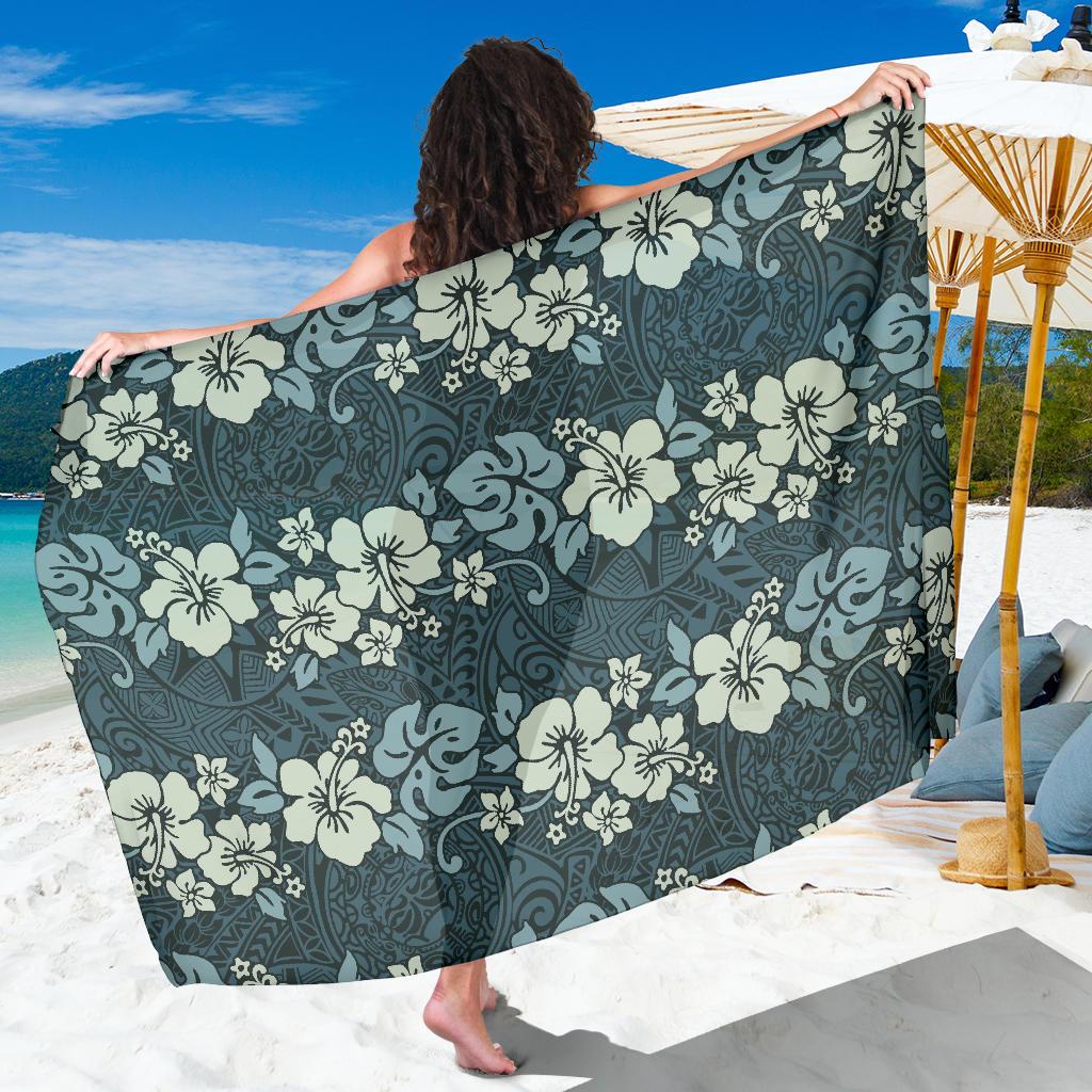 Flower Hawaiian Hibiscus Style Print Pattern Sarong Pareo Wrap