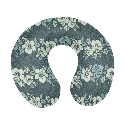 Flower Hawaiian Hibiscus Style Print Pattern U-Shaped Travel Neck Pillow-JTAMIGO.COM