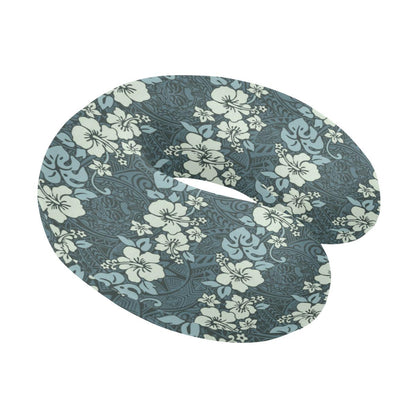 Flower Hawaiian Hibiscus Style Print Pattern U-Shaped Travel Neck Pillow-JTAMIGO.COM