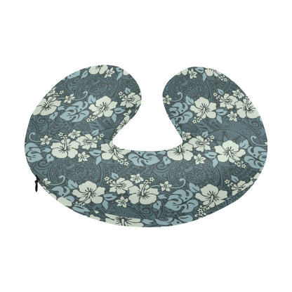 Flower Hawaiian Hibiscus Style Print Pattern U-Shaped Travel Neck Pillow-JTAMIGO.COM