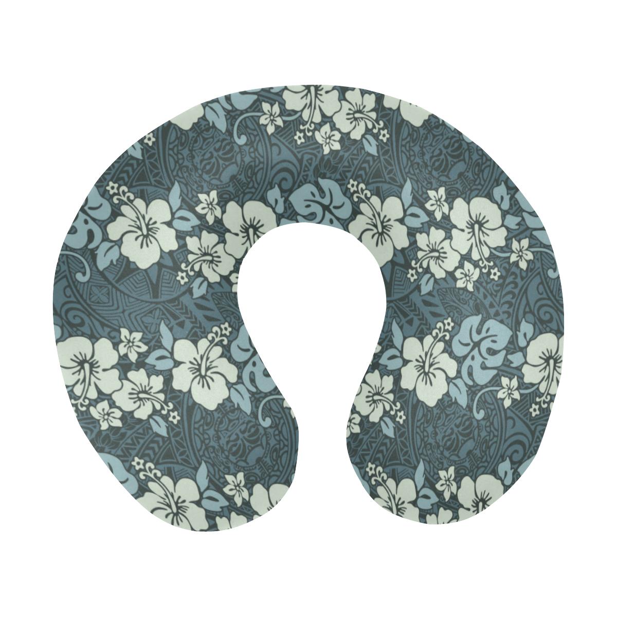 Flower Hawaiian Hibiscus Style Print Pattern U-Shaped Travel Neck Pillow-JTAMIGO.COM