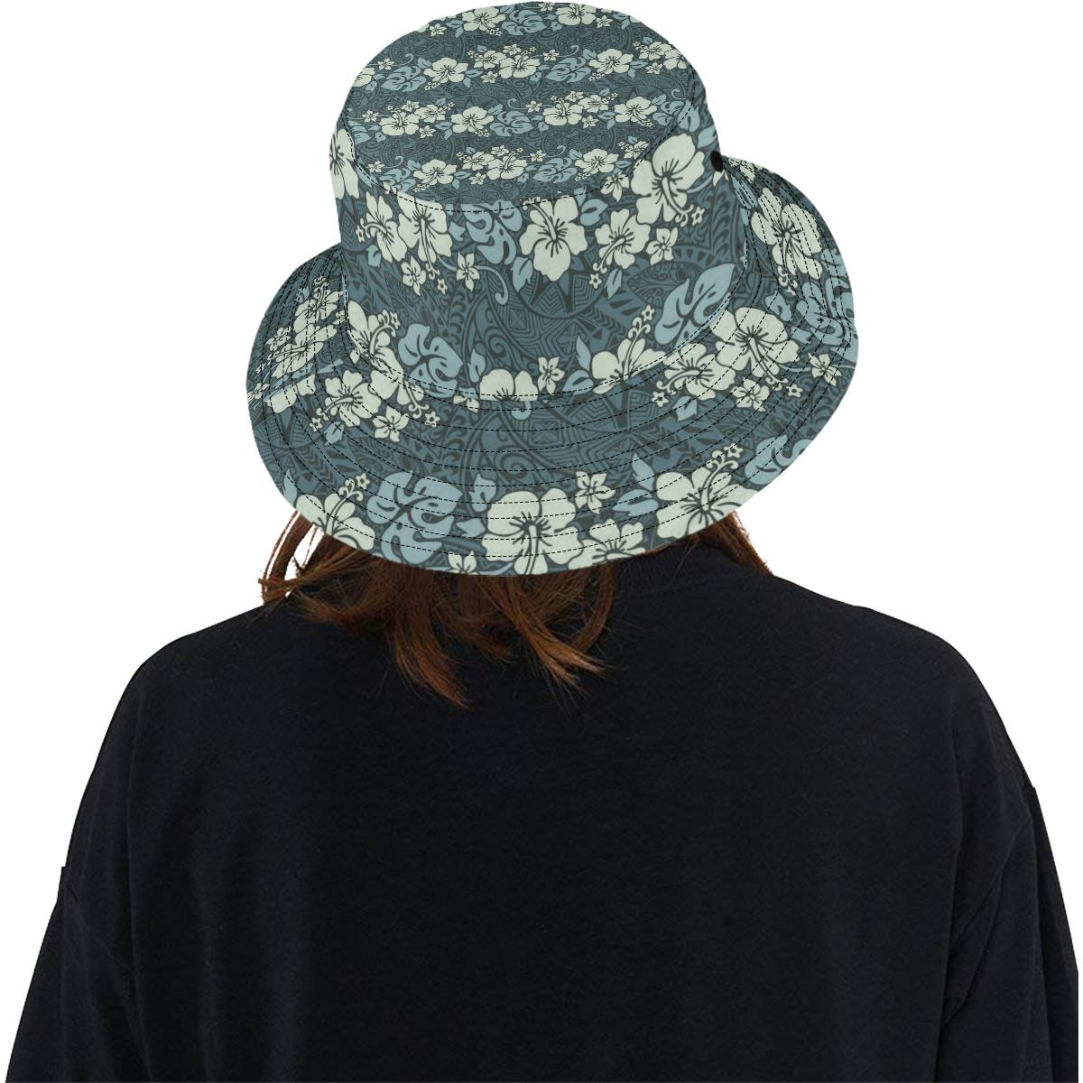 Flower Hawaiian Hibiscus Style Print Pattern Unisex Bucket Hat