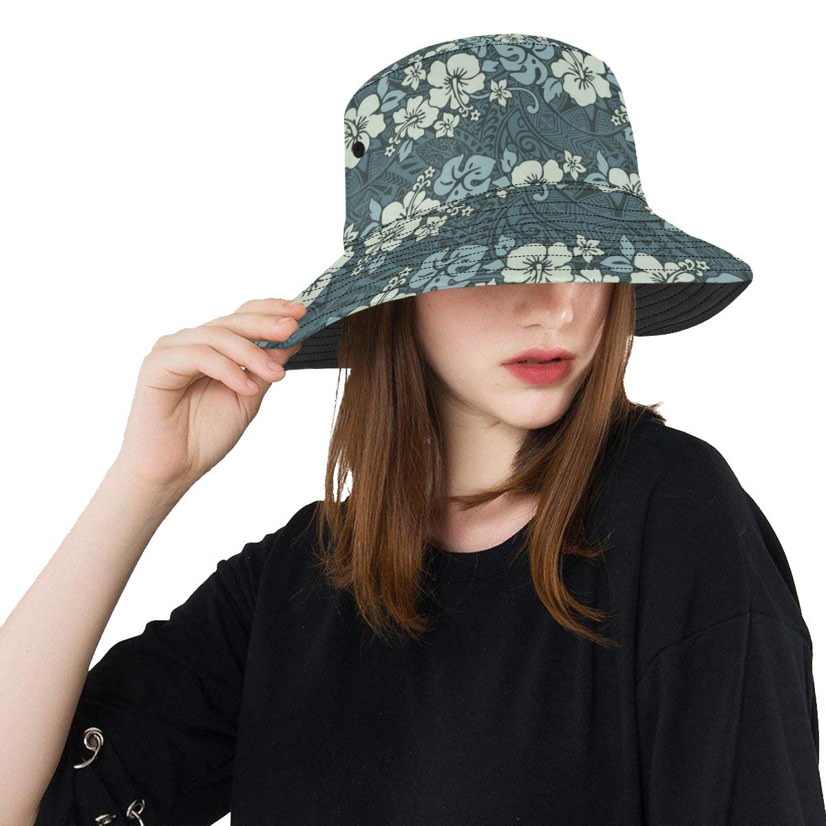 Flower Hawaiian Hibiscus Style Print Pattern Unisex Bucket Hat