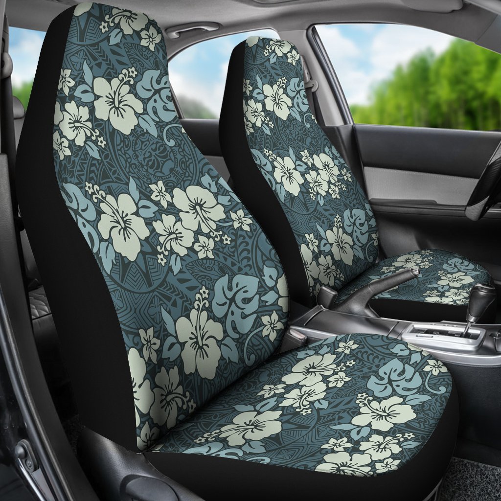 Flower Hawaiian Hibiscus Style Print Pattern Universal Fit Car Seat Covers