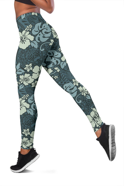 Flower Hawaiian Hibiscus Style Print Pattern Women Leggings