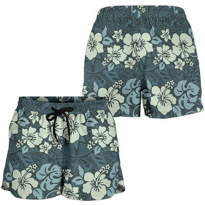 Flower Hawaiian Hibiscus Style Print Pattern Women Shorts-JTAMIGO.COM