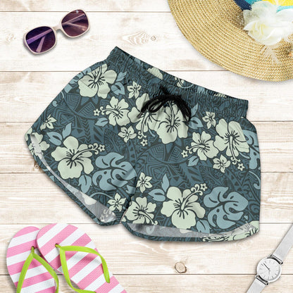 Flower Hawaiian Hibiscus Style Print Pattern Women Shorts-JTAMIGO.COM