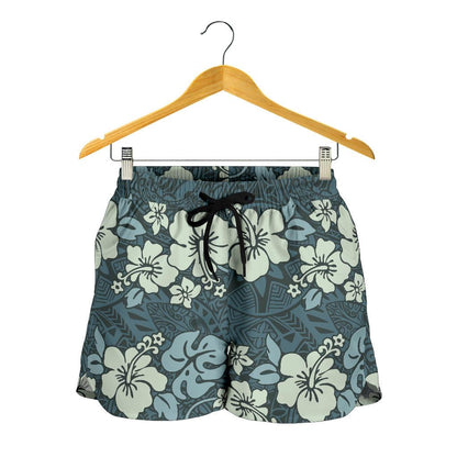 Flower Hawaiian Hibiscus Style Print Pattern Women Shorts-JTAMIGO.COM