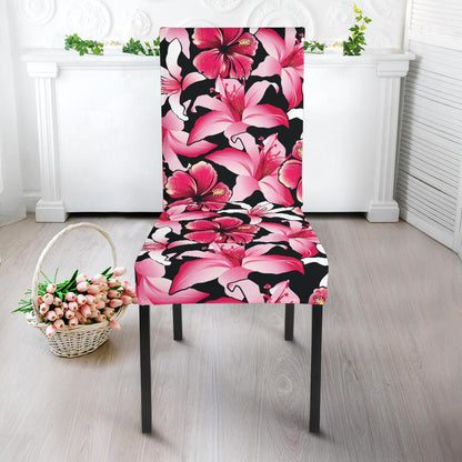 Flower Hawaiian Pink Red Hibiscus Print Dinning Chair Slipper-JTAMIGO.COM