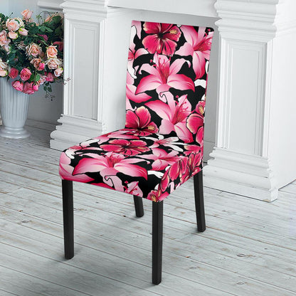 Flower Hawaiian Pink Red Hibiscus Print Dinning Chair Slipper-JTAMIGO.COM