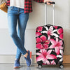 Flower Hawaiian Pink Red Hibiscus Print Luggage Cover Protector