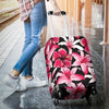 Flower Hawaiian Pink Red Hibiscus Print Luggage Cover Protector