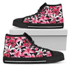 Flower Hawaiian Pink Red Hibiscus Print Women High Top Shoes