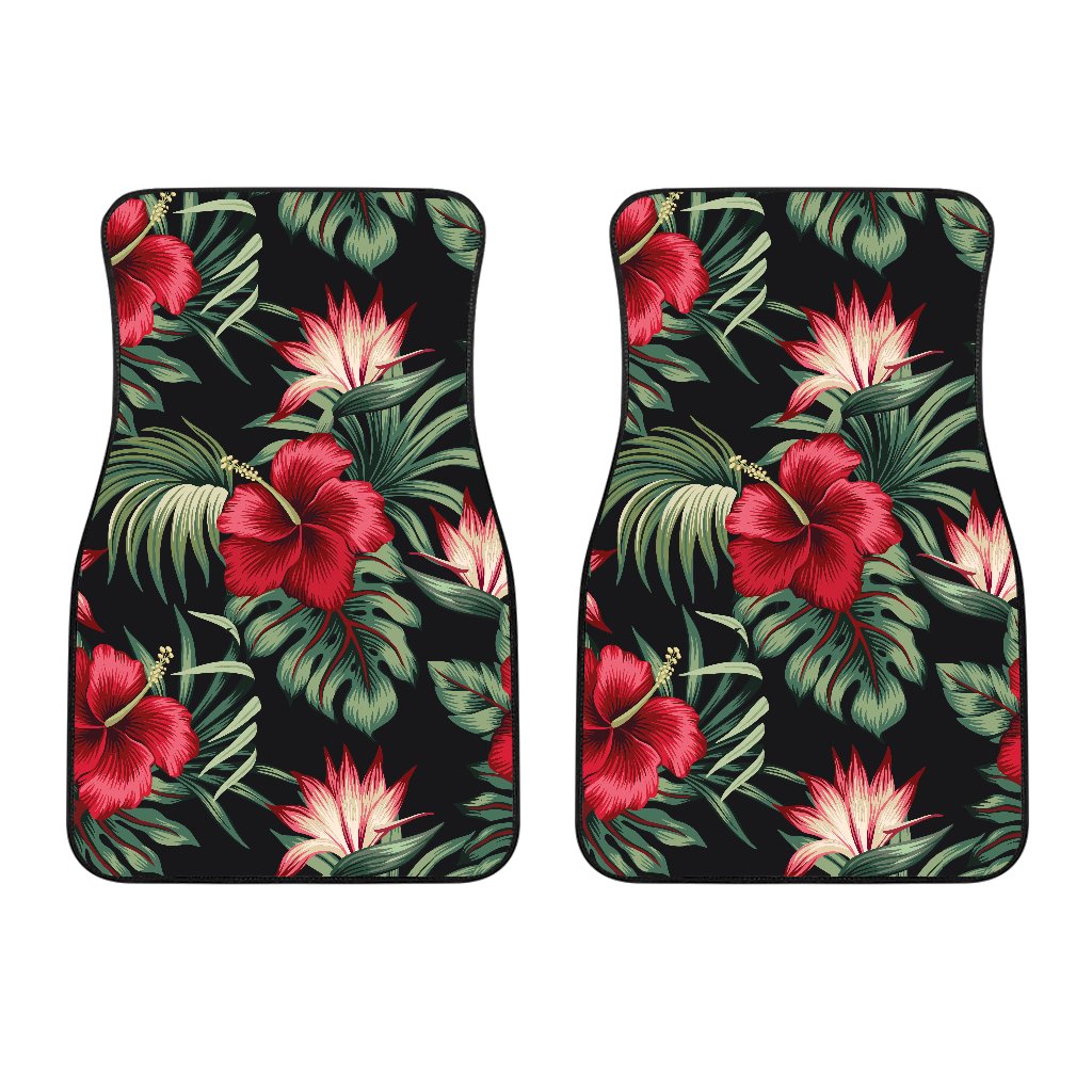 Flower Hawaiian Red Hibiscus Design Print Car Floor Mats