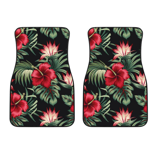 Flower Hawaiian Red Hibiscus Design Print Car Floor Mats