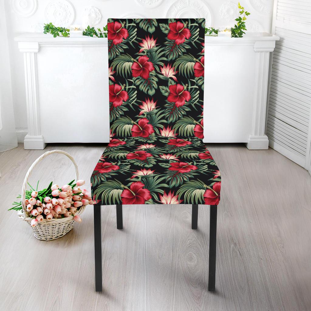 Flower Hawaiian Red Hibiscus Design Print Dinning Chair Slipper-JTAMIGO.COM