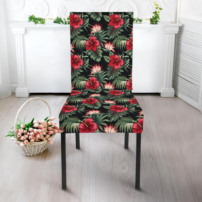 Flower Hawaiian Red Hibiscus Design Print Dinning Chair Slipper-JTAMIGO.COM