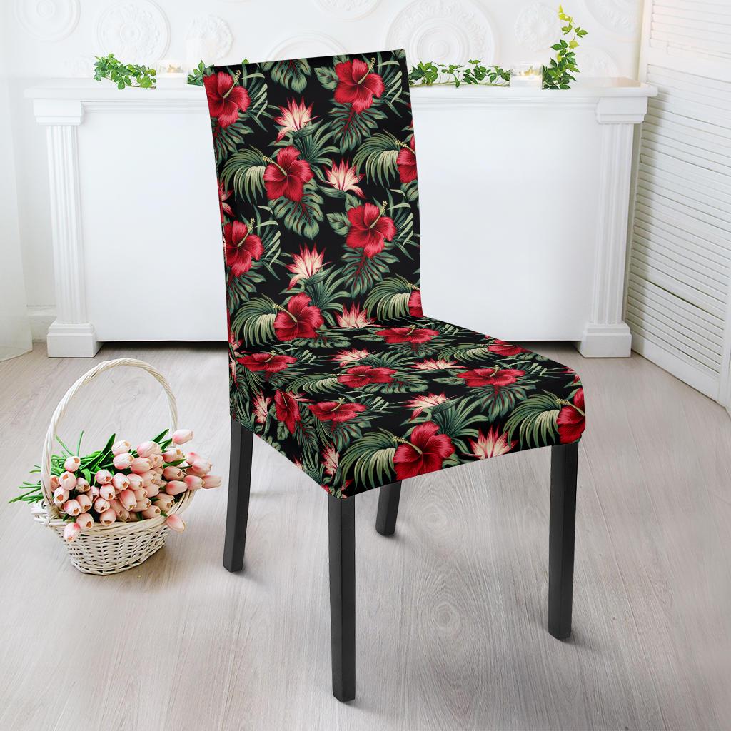 Flower Hawaiian Red Hibiscus Design Print Dinning Chair Slipper-JTAMIGO.COM