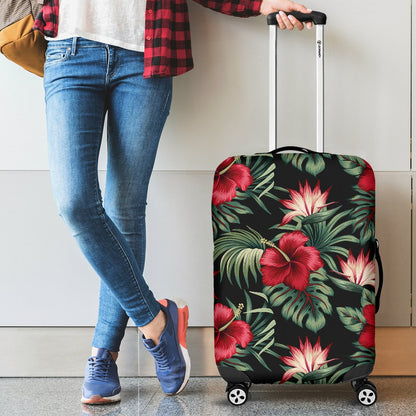 Flower Hawaiian Red Hibiscus Design Print Luggage Cover Protector