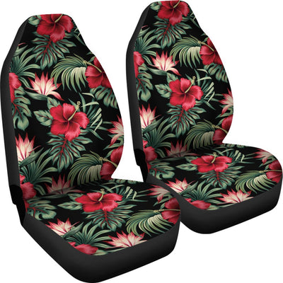 Flower Hawaiian Red Hibiscus Design Print Universal Fit Car Seat Covers