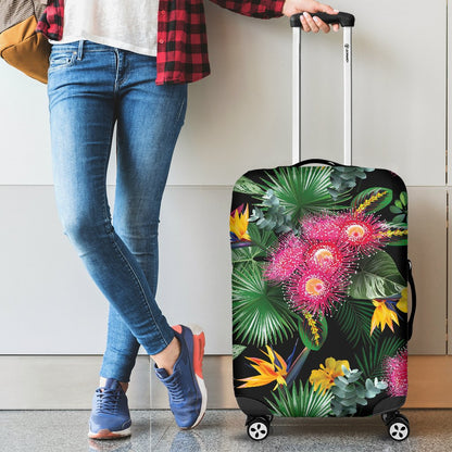 Flower Hawaiian Tropical Leaves Print Pattern Luggage Cover Protector