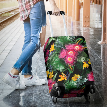 Flower Hawaiian Tropical Leaves Print Pattern Luggage Cover Protector