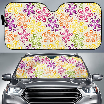 Flower Power Colorful Design Print Car Sun Shade For Windshield