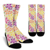 Flower Power Colorful Design Print Crew Socks