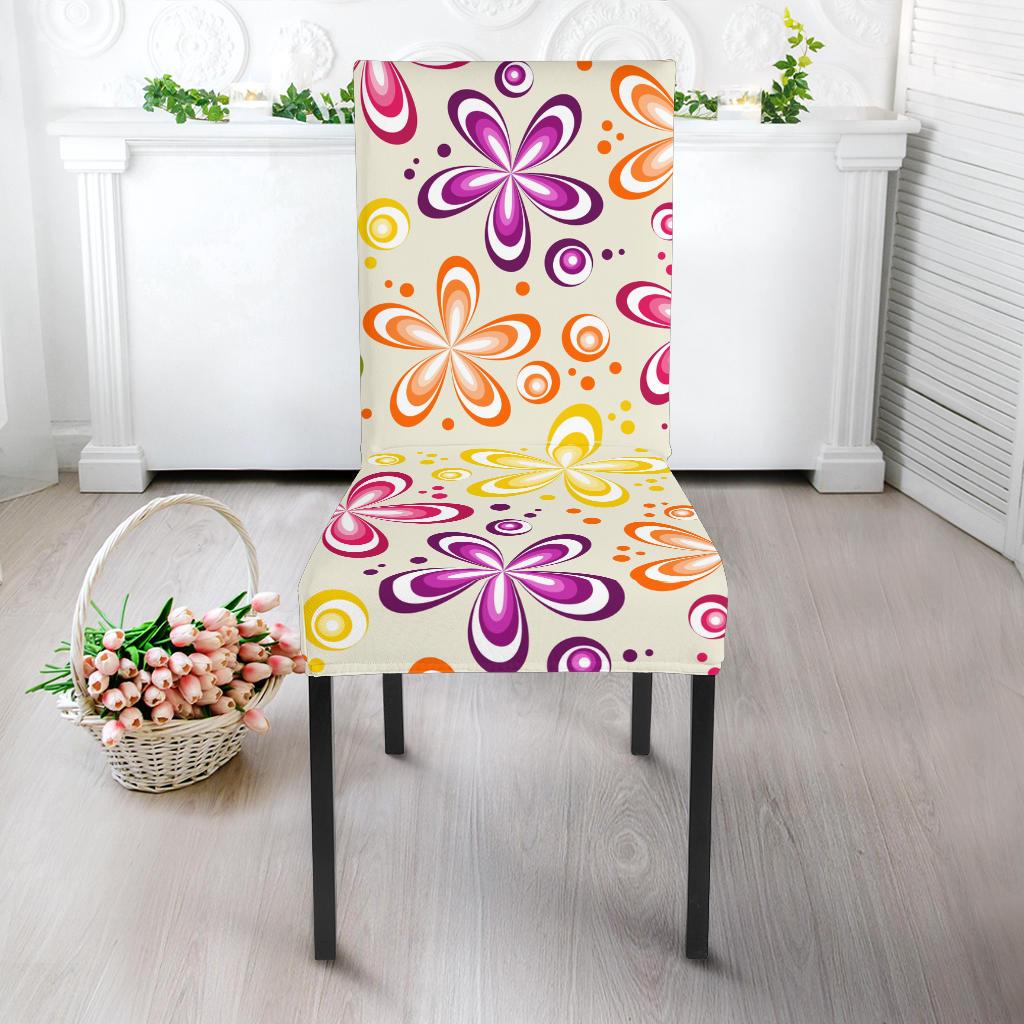Flower Power Colorful Design Print Dinning Chair Slipper-JTAMIGO.COM